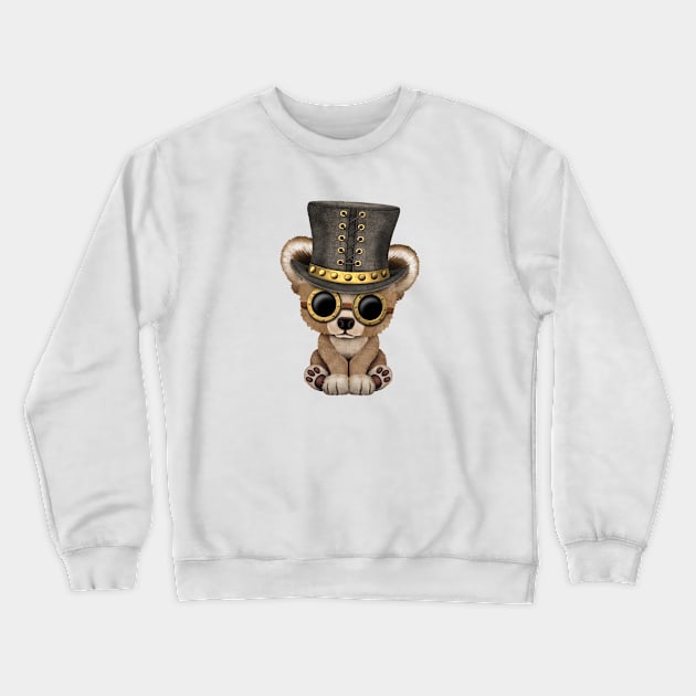 Steampunk Baby Bear Crewneck Sweatshirt by jeffbartels